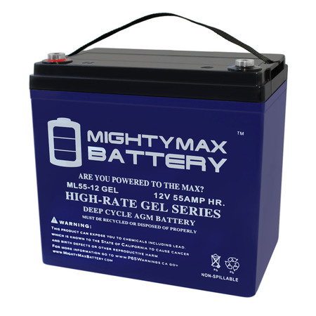 MIGHTY MAX BATTERY 12V 55AH GEL Replacement Battery for WKDC12-55P ML55-12GEL281